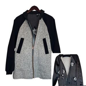 Lululemon athletica Gray and Black Zip Front Reversible Bomber Jacket